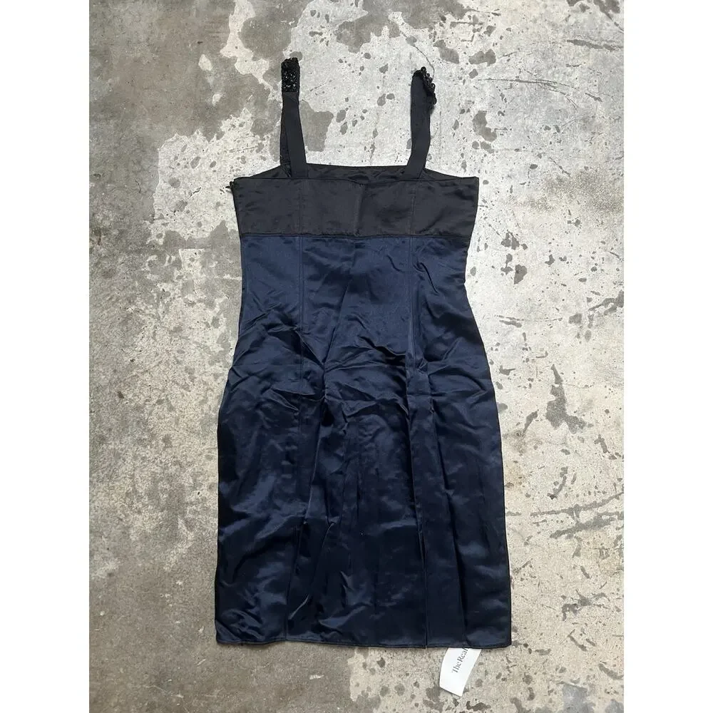 Vera Wang Blue‎ Silk Knee-Length Cocktail Dress Size 6